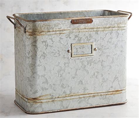 galvanized metal box basket|farmhouse galvanized metal basket.